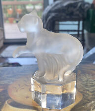 Vintage Goebel Crystal Frosted Glass Panther Big Cat Figurine 4.5 inches 1987 picture