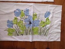 Vera Neumann Vtg Blue Floral Standard (2) Pillowcases picture