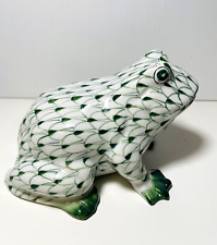 Porcelain Hand Painted Green White Fishnet Frog Herend Style Andrea by Sadek picture
