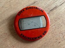 Apex Electrical Engineering Co ID Badge Employee Pinback Button Pin Vintage Ad picture