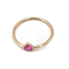 Large Size Peruvian Ring Made in 18k Solid Gold - Heart Design and Pink Stone picture
