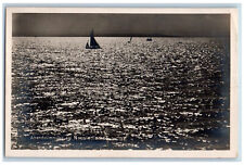 Austria-Hungary Postcard Evening Atmosphere at Lake Neusiedl c1930's RPPC Photo picture