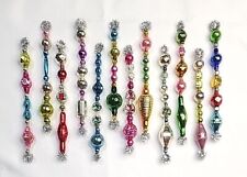 ✨️🌷12 Fun Vtg Mercury Glass Garland Icicle Bead Christmas Tree Ornaments 4~4.5
