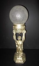 Antique Joan of Arc Lady Figural metal Lamp picture
