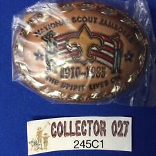 Boy Scout 1985 National Jamboree Leather Tooled Belt Buckle 245C1 picture
