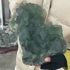 TOP21.12LB Natural Rare crystal green fluorite quartz specimen Healing picture