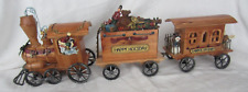Vintage Wooden Santa Christmas Train Moose in the Caboose Teddy Bear Toys  