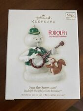 HALLMARK 2008 SAM THE SNOWMAN RUDOLPH THE RED NOSED REINDEER ORNAMENT picture