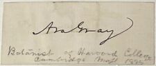 ASA GRAY Autographed Hand SIGNED CARD American Botanist Darwiniana Science RARE picture