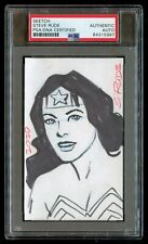 Steve Rude signed autograph 3x5 card w/ Original Wonder Woman Sketch PSA Slabbed picture