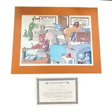 Robert Marble 1981 Signed Numbered Lithograph COA Matted OFFICE RULES 383/500 picture