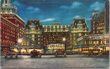 1940s ATLANTIC CITY New Jersey Postcard HOTEL DENNIS / Night View / Kropp Linen picture