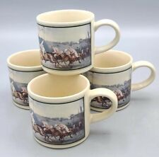 SET OF 4 Polo Horses Ralph Lauren Coffee Mug Cup Sport Series Equestrian Vintage picture
