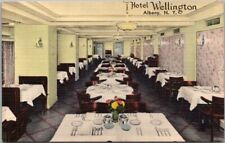 1940s ALBANY, New York Linen Postcard HOTEL WELLINGTON Restaurant View / Unused picture