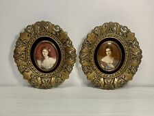 Pair Of CAMEO CREATIONS Wall Plaques PAULINE BONAPARTE & CECILE VOLAGE Italy MCM picture