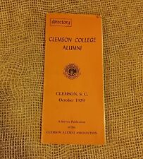 1959 Clemson College Alumni Directory; pamphlet; EXT. RARE picture
