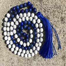 8MM Howlite Lapis Lazuli Unisex 108 bead gemstone Necklace Cuff Colorful Glowing picture