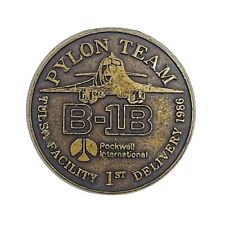 Rockwell International B-1B Bomber Pylon Team 1986 Bronze Coin Medallion RARE picture