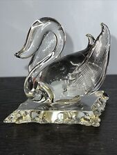 Handmade Glass / Crystal Stylized Swan Figurine Signed By Artist Hard To Find picture