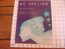 Vintage sheet music: MY DARLING by Heyman & Myers, 1932, Nice Deco cover picture