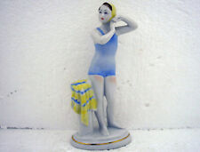 Young Swimmer Girl Vintage USSR Russian LFZ Lomonosov Porcelain Figurine EXC picture
