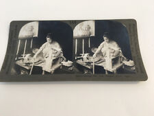 YOUNG LADY REELING SILK FROM COCOONS, KIRYN JAPAN STEREOVIEW  picture