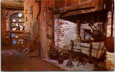 Postcard Vintage Kitchen Fireplace John Alden Home Duxbury Massachusetts 1653 picture