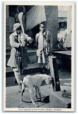 c1910's Goat Sacrifice At The Monkey Temple Benares India Antique Postcard picture