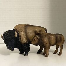 Schleich Brown Buffalo Bison And Calf picture