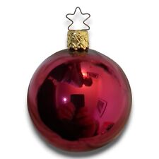 OLD WORLD CHRISTMAS INGE GLAS CHRISTMAS BAUBLE BALL ORNAMENT VINTAGE RED picture