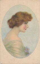 J. Knowles Hare Signed Young Woman Postcard picture