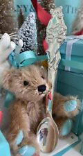 Tiffany&Co Bears Baby Spoon Sterling Silver Infant Shower Gift W Box 5.75” picture