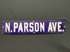 Antique Porcelain Street Sign Cobalt Blue great display  SEE PHOTOS picture