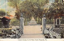 FL~FLORIDA~PENSACOLA~CENTRAL AVENUE~U.S. NAVY YARD~MAILED 1911 picture