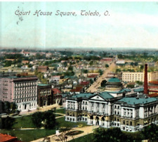 Vintage 1908 Postcard Toledo Ohio Court House Square Birds Eye View Church-OH296 picture