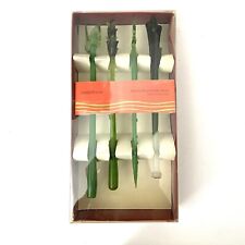 Crate And Barrel Bloody Mary Glass Swizzle Sticks Vegetables Vtg Barware NIB picture