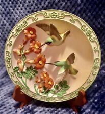 Hummingbird Plate Treasures Of The Sky Maruri USA Ruby Throated Trumpets 1998 picture