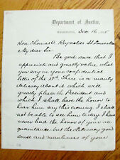 US GRANT 1875 ATTORNEY GENERAL EDWARDS PIERREPONT LETTER   picture