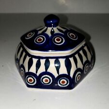 A Boleslawcu Polish Hand Made Ceramic Pottery Trinket Dish Home Decor Signed picture