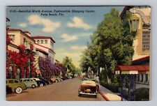Palm Beach FL-Florida, Worth Avenue, Shopping Center, Antique Vintage Postcard picture