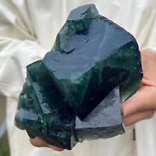 2.5lb Large NATURAL Green Cube FLUORITE Quartz Crystal Cluster Mineral Specimen picture