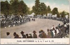 1911 Van Wert, Ohio Postcard VAN WERT COUNTY FAIR Harness Racing Scene / Horses picture