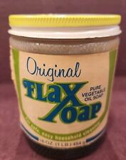 Vtg Original Flaxoap Pure Vegtable Oil Soap Partly Full Jar picture