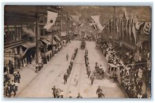 c1910's Old Home Week Parade Decorated Stores Bradford PA RPPC Photo Postcard picture