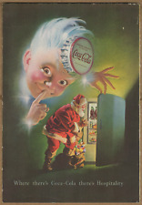 1948 Coca-Cola Christmas Santa Vintage Art Print Ad Soda Coke Boy Holidays picture