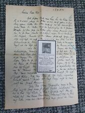 original german ww2 soldiers Letter + Death Card dated 17/21 July 1943 picture