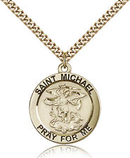 Saint Michael The Archangel Medal For Men - Gold Filled Necklace On 24 Chain... picture