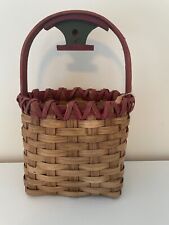 Vintage Handmade Woven Wicker Basket Birdhouse Handle Signed picture