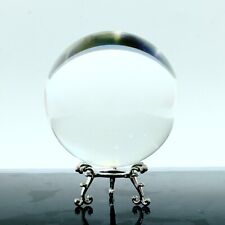Huge Clear Divination Crystal Ball Glass Sphere Free Wooden Stand Home Decoratio picture