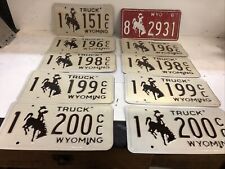 4x 1978 Wyoming TRUCK Cowboy & Horse License Plate SET / PAIR # 196,198-200 + 2 picture